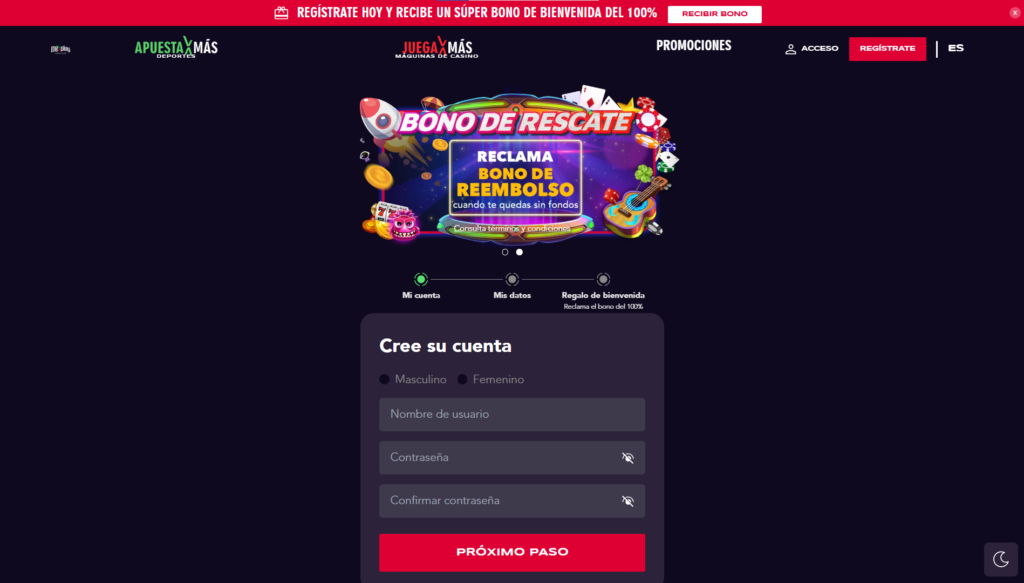 Mexplay Proceso de registro